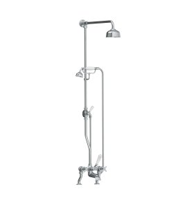 Lefroy Brooks Classic Bateria wannowa 2-otworowa z deszczownicą Ø 200 mm oraz z zestawem prysznicowym Chrom LS1701CP