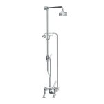Lefroy Brooks Classic Bateria wannowa 2-otworowa z deszczownicą Ø 129 mm oraz z zestawem prysznicowym Chrom LS1700CP