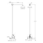 Lefroy Brooks Classic Bateria wannowa termostatyczna 2-otworowa ścienna z deszczownicą Ø 200 mm Silver Nickel WMBL8822NK