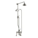 Lefroy Brooks Classic Bateria wannowa termostatyczna 2-otworowa z deszczownicą Ø 129 mm i zestawem prysznicowym Silver Nickel DMGD8824NK