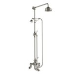Lefroy Brooks Classic Bateria wannowa termostatyczna 2-otworowa ścienna z deszczownicą Ø 129 mm i zestawem prysznicowym Silver Nickel WMGD8824NK