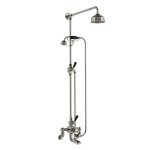 Lefroy Brooks Classic Bateria wannowa termostatyczna 2-otworowa ścienna z deszczownicą Ø 200 mm i zestawem prysznicowym Silver Nickel WMBL8825NK
