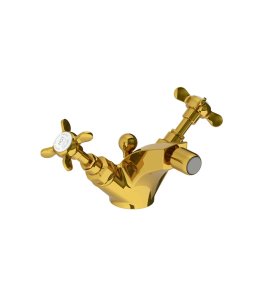 Lefroy Brooks Classic Bateria bidetowa z korkiem automatycznym Polished Brass LB1195PB