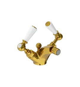 Lefroy Brooks Classic Bateria bidetowa z korkiem automatycznym Polished Brass WL1195PB