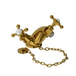 Lefroy Brooks Classic Bateria bidetowa z korkiem na łańcuszku Antique Gold CHS1199AG