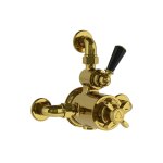 Lefroy Brooks Classic Bateria termostatyczna natryskowa z zaworem ciśnieniowym na jednodrożna Polished Brass BL8725PB