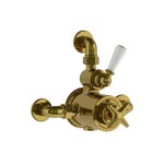 Lefroy Brooks Classic Bateria termostatyczna natryskowa z zaworem ciśnieniowym na jednodrożna Antique Gold LS8725AG