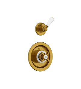 Lefroy Brooks Classic Bateria termostatyczna natryskowa podtynkowa z zaworem ciśnieniowym na jednodrożna Antique Gold GD8801AG