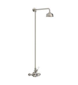 Lefroy Brooks Classic Bateria natryskowa termostatyczna ścienna z deszczownicą Ø 129 mm Silver Nickel GD8701NK
