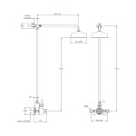 Lefroy Brooks Classic Bateria natryskowa termostatyczna ścienna z deszczownicą Ø 200 mm i zestawem prysznicowym Chrom BL8702CP