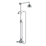 Lefroy Brooks Classic Bateria natryskowa termostatyczna ścienna z deszczownicą Ø 129 mm i zestawem prysznicowym Chrom GD8703CP