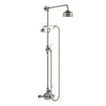 Lefroy Brooks Classic Bateria natryskowa termostatyczna ścienna z deszczownicą Ø 129 mm i zestawem prysznicowym Silver Nickel GD8703NK