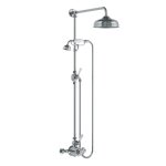 Lefroy Brooks Classic Bateria natryskowa termostatyczna ścienna z deszczownicą Ø 200 mm i zestawem prysznicowym Chrom GD8704CP