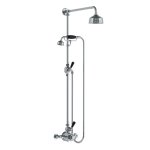 Lefroy Brooks Classic Bateria natryskowa termostatyczna ścienna z deszczownicą Ø 129 mm i zestawem prysznicowym Chrom BL8703CP