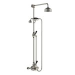 Lefroy Brooks Classic Bateria natryskowa termostatyczna ścienna z deszczownicą Ø 129 mm i zestawem prysznicowym Silver Nickel BL8703NK