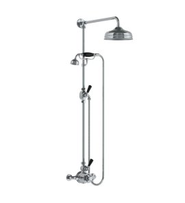 Lefroy Brooks Classic Bateria natryskowa termostatyczna ścienna z deszczownicą Ø 200 mm i zestawem prysznicowym Chrom BL8704CP