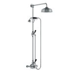 Lefroy Brooks Classic Bateria natryskowa termostatyczna ścienna z deszczownicą Ø 200 mm i zestawem prysznicowym Chrom BL8704CP