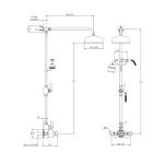 Lefroy Brooks Classic Bateria natryskowa termostatyczna ścienna z deszczownicą Ø 200 mm i zestawem prysznicowym Chrom BL8704CP