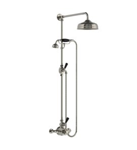 Lefroy Brooks Classic Bateria natryskowa termostatyczna ścienna z deszczownicą Ø 200 mm i zestawem prysznicowym Silver Nickel BL8704NK