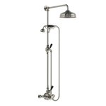 Lefroy Brooks Classic Bateria natryskowa termostatyczna ścienna z deszczownicą Ø 200 mm i zestawem prysznicowym Silver Nickel BL8704NK