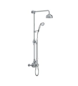 Lefroy Brooks Classic Bateria natryskowa termostatyczna ścienna z deszczownicą Ø 129 mm i zestawem prysznicowym Chrom BL8743CP