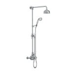 Lefroy Brooks Classic Bateria natryskowa termostatyczna ścienna z deszczownicą Ø 129 mm i zestawem prysznicowym Chrom GD8743CP