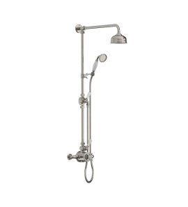 Lefroy Brooks Classic Bateria natryskowa termostatyczna ścienna z deszczownicą Ø 129 mm i zestawem prysznicowym Silver Nickel GD8743NK