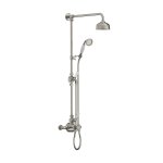 Lefroy Brooks Classic Bateria natryskowa termostatyczna ścienna z deszczownicą Ø 129 mm i zestawem prysznicowym Silver Nickel GD8743NK