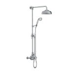 Lefroy Brooks Classic Bateria natryskowa termostatyczna ścienna z deszczownicą Ø 200 mm i zestawem prysznicowym Chrom GD8744CP