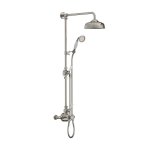 Lefroy Brooks Classic Bateria natryskowa termostatyczna ścienna z deszczownicą Ø 200 mm i zestawem prysznicowym Silver Nickel GD8744NK
