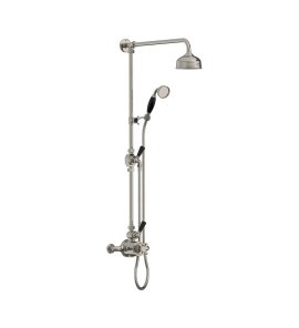 Lefroy Brooks Classic Bateria natryskowa termostatyczna ścienna z deszczownicą Ø 129 mm i zestawem prysznicowym Silver Nickel BL8743NK