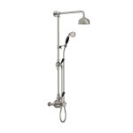 Lefroy Brooks Classic Bateria natryskowa termostatyczna ścienna z deszczownicą Ø 129 mm i zestawem prysznicowym Silver Nickel BL8743NK