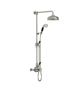 Lefroy Brooks Classic Bateria natryskowa termostatyczna ścienna z deszczownicą Ø 200 mm i zestawem prysznicowym Silver Nickel BL8744NK