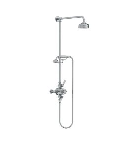 Lefroy Brooks Classic Bateria natryskowa termostatyczna ścienna z deszczownicą Ø 129 mm i zestawem prysznicowym Chrom GD8741CP
