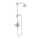 Lefroy Brooks Classic Bateria natryskowa termostatyczna ścienna z deszczownicą Ø 129 mm i zestawem prysznicowym Chrom GD8741CP