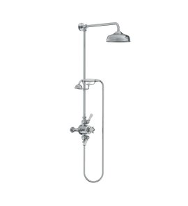 Lefroy Brooks Classic Bateria natryskowa termostatyczna ścienna z deszczownicą Ø 200 mm i zestawem prysznicowym Chrom GD8742CP