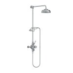 Lefroy Brooks Classic Bateria natryskowa termostatyczna ścienna z deszczownicą Ø 200 mm i zestawem prysznicowym Chrom GD8742CP