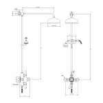 Lefroy Brooks Classic Bateria natryskowa termostatyczna ścienna z deszczownicą Ø 200 mm i zestawem prysznicowym Chrom BL8742CP