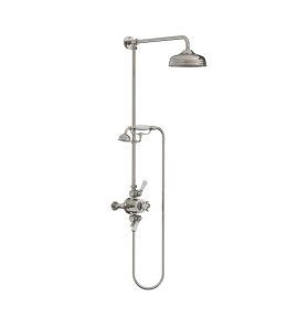 Lefroy Brooks Classic Bateria natryskowa termostatyczna ścienna z deszczownicą Ø 200 mm i zestawem prysznicowym Silver Nickel GD8742NK