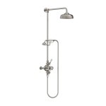 Lefroy Brooks Classic Bateria natryskowa termostatyczna ścienna z deszczownicą Ø 200 mm i zestawem prysznicowym Silver Nickel GD8742NK