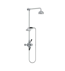 Lefroy Brooks Classic Bateria natryskowa termostatyczna ścienna z deszczownicą Ø 129 mm i zestawem prysznicowym Chrom BL8741CP