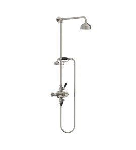Lefroy Brooks Classic Bateria natryskowa termostatyczna ścienna z deszczownicą Ø 129 mm i zestawem prysznicowym Silver Nickel BL8741NK