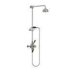 Lefroy Brooks Classic Bateria natryskowa termostatyczna ścienna z deszczownicą Ø 129 mm i zestawem prysznicowym Silver Nickel BL8741NK