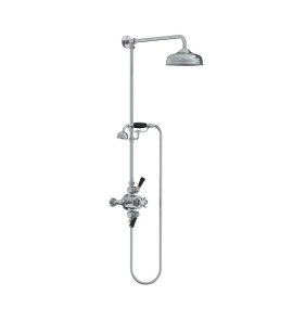 Lefroy Brooks Classic Bateria natryskowa termostatyczna ścienna z deszczownicą Ø 200 mm i zestawem prysznicowym Chrom BL8742CP