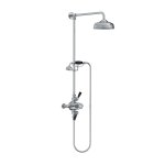 Lefroy Brooks Classic Bateria natryskowa termostatyczna ścienna z deszczownicą Ø 200 mm i zestawem prysznicowym Chrom BL8742CP