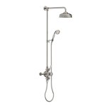 Lefroy Brooks Classic Bateria natryskowa termostatyczna ścienna 2-drożna z deszczownicą Ø 200 mm i zestawem prysznicowym po kolumnie Silver Nickel GD8754NK