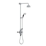Lefroy Brooks Classic Bateria natryskowa termostatyczna ścienna 2-drożna z deszczownicą Ø 129 mm i zestawem prysznicowym po kolumnie Chrom BL8753CP