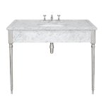 Lefroy Brooks Classic Konsola pod umywalkę z białego marmuru Silver Nickel LB6334WH-NK