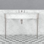 Lefroy Brooks Classic Konsola pod umywalkę z białego marmuru Silver Nickel LB6334WH-NK