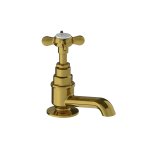 Lefroy Brooks Classic Kran umywalkowy stojący z wylewką Antique Gold LBX1422AG